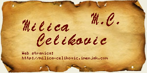 Milica Čeliković vizit kartica